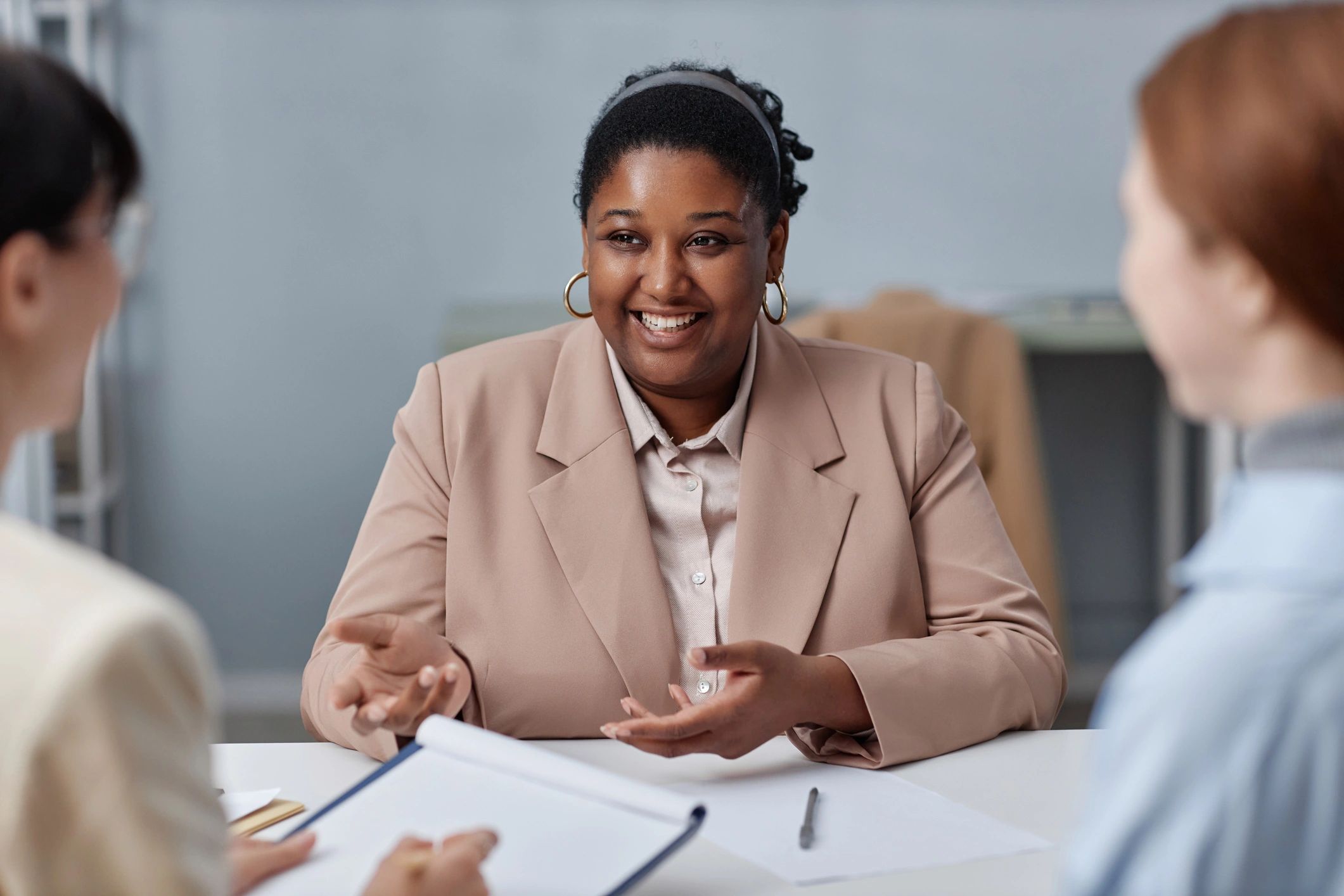 Job candidate in a professional interview setting