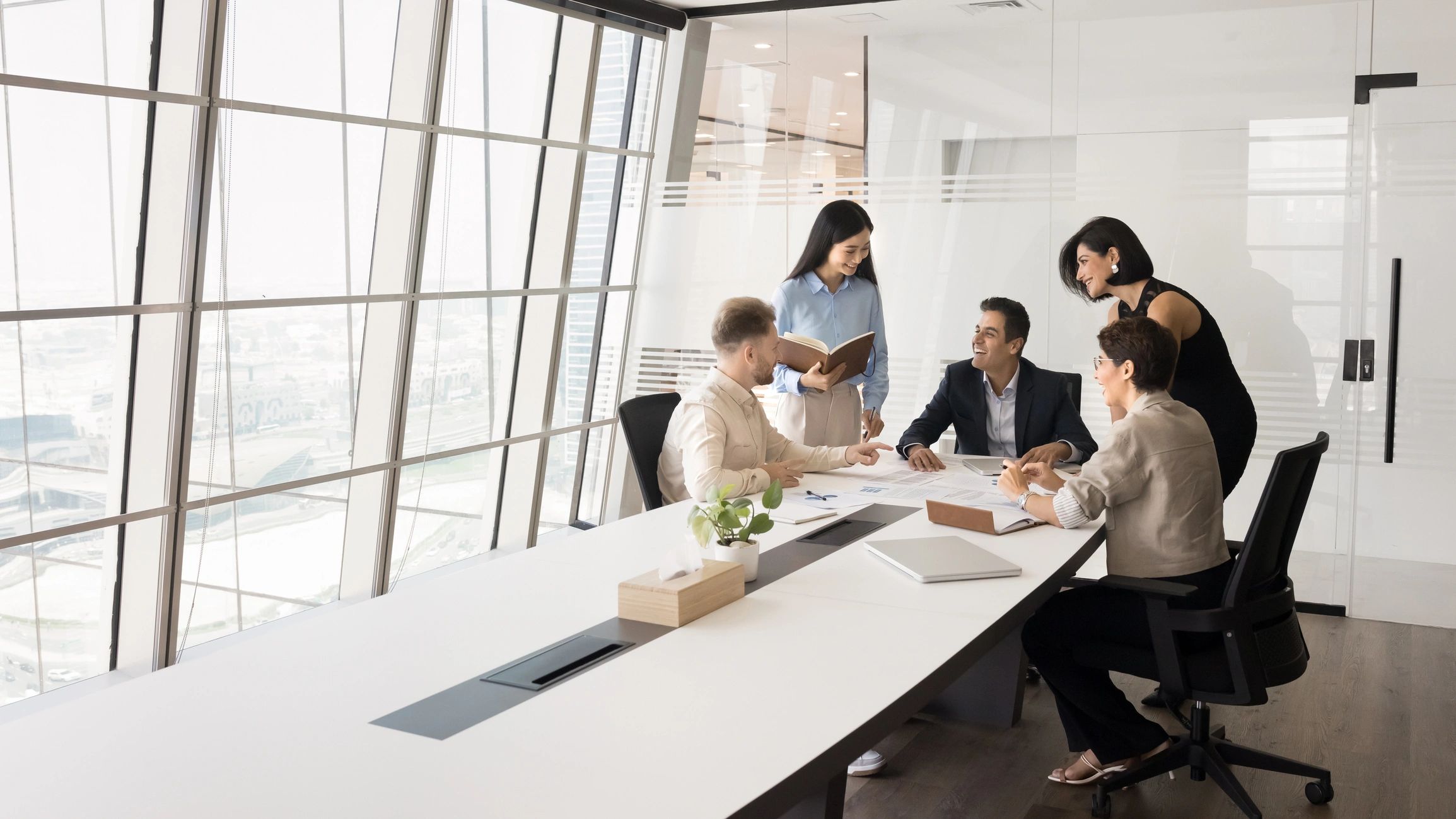 Business support team in meeting